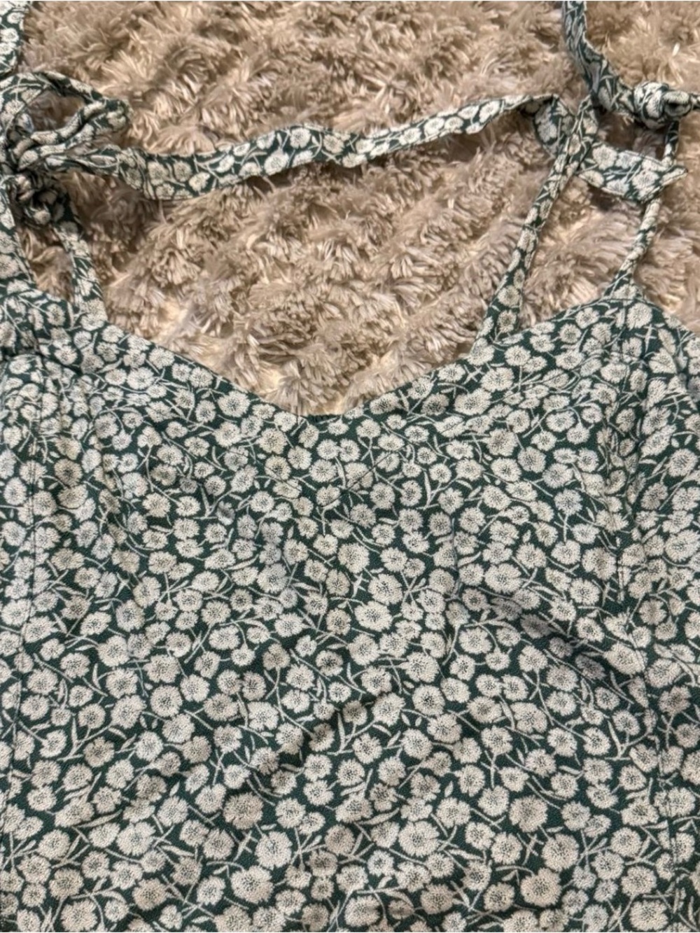 Abercrombie & Fitch Green Floral Tie-Shoulder Cami